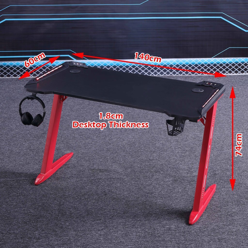 Macarthur Gaming Desk, Black 140cm view 7