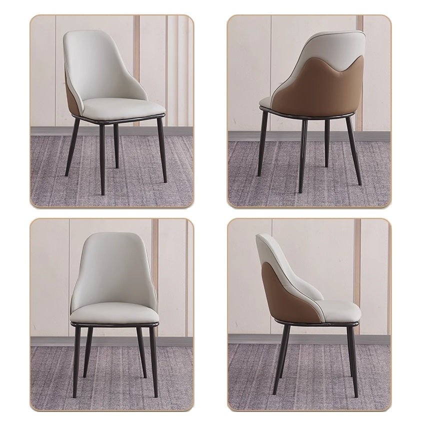 VELLUTO Dining Chair Modern upholstered Leather Kitchen Chairs with armrests Bathtub Chair Leisure Lounge Chair Living Room Bedroom Home Set of 2 (Light Grey Duo)
