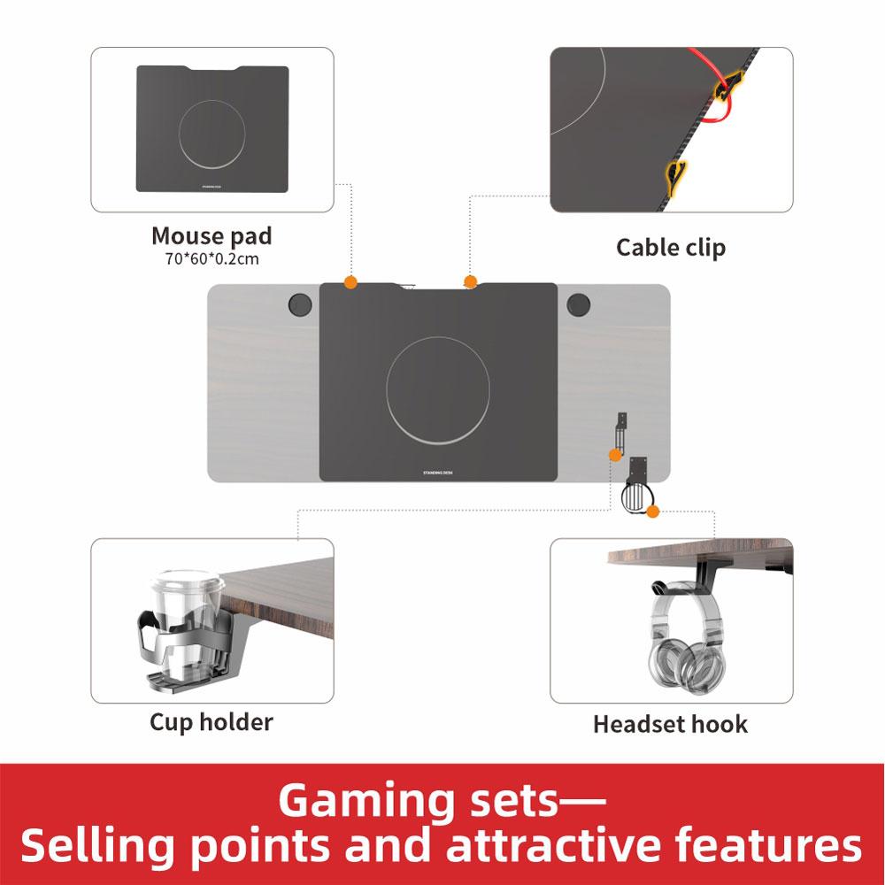 Ainslie electric height adjustable gaming desk in a home office