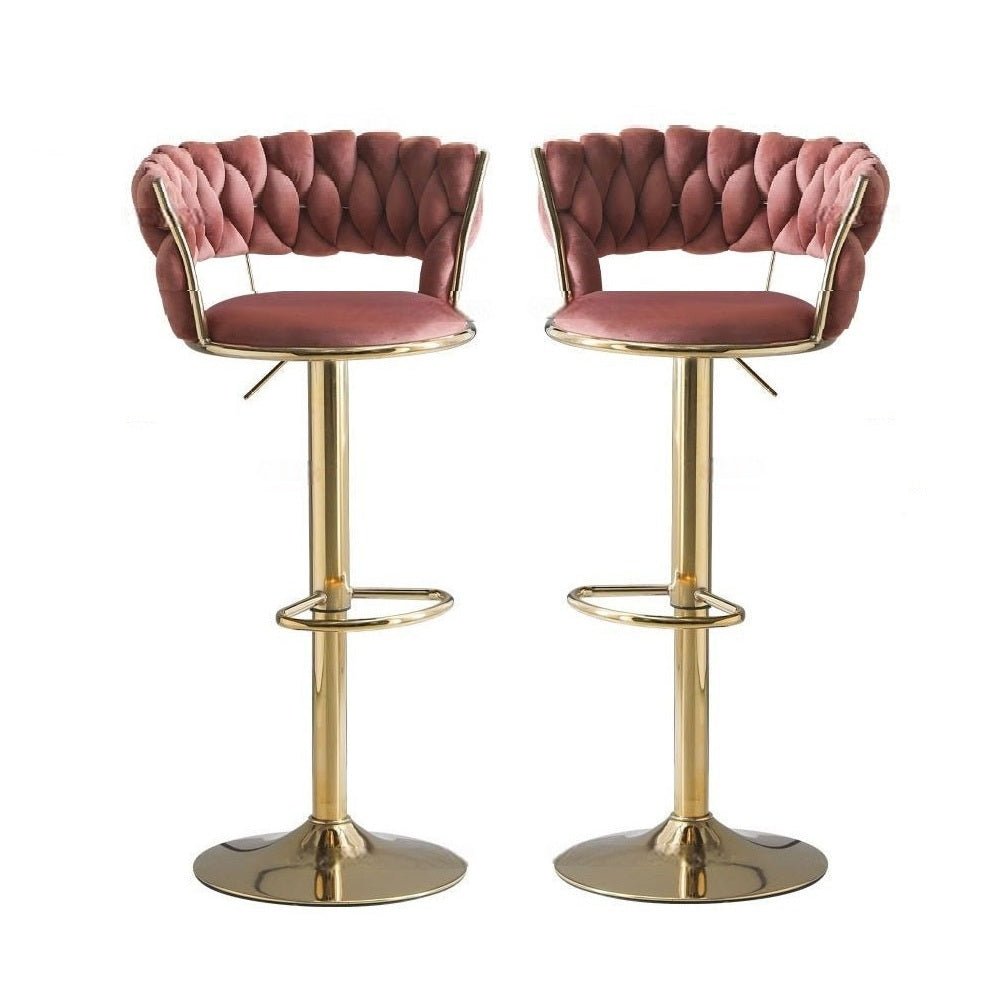 SERENITa green velvet bar stool seat close-up showing cushioned upholstery — Allure Home Collections