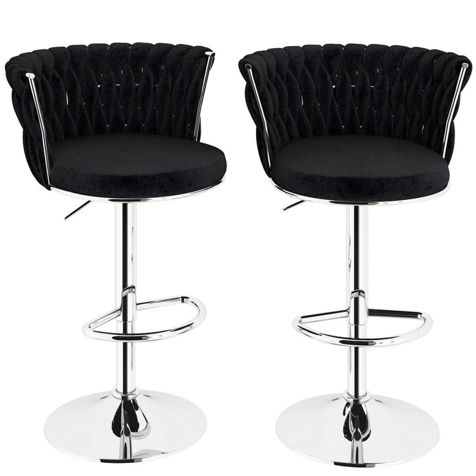 SERENITa modern black velvet swivel adjustable counter stools set of 2 — Allure Home Collections