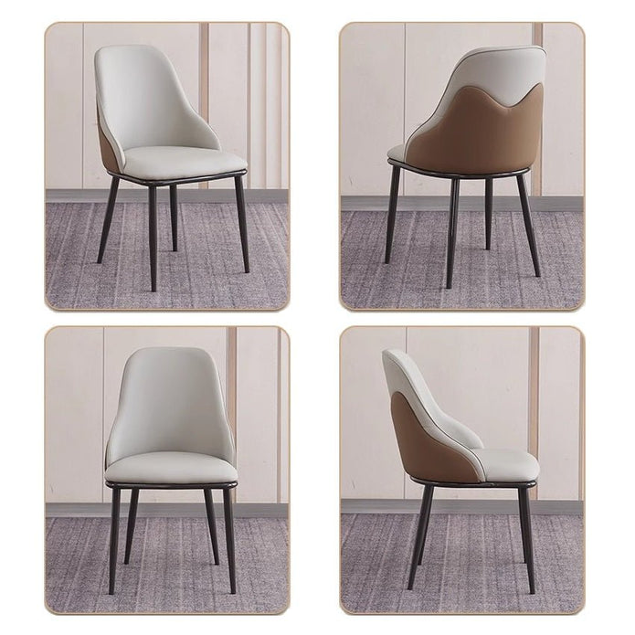 Nuriootpa light grey faux leather dining armchair in a modern dining room
