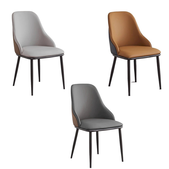 Nuriootpa orange faux leather dining armchair in a modern dining room