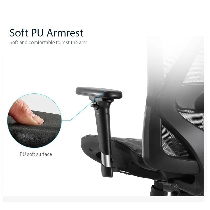 Walpole grey ergonomic mesh office chair with 3D armrests