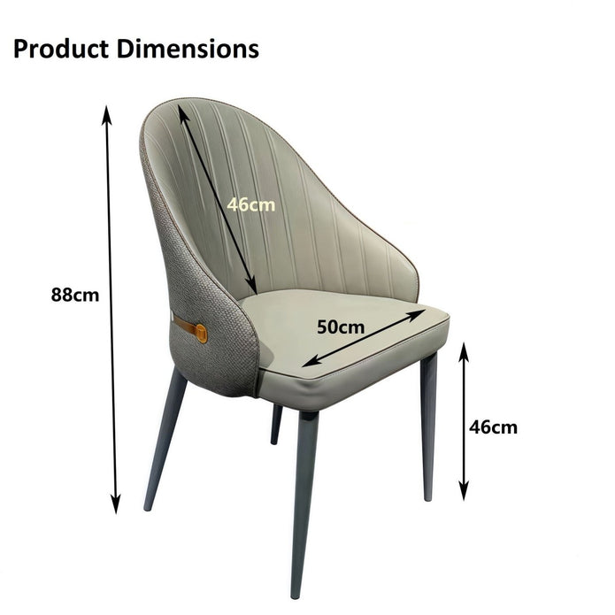 Williamstown grey faux leather dining armchair in a modern dining room