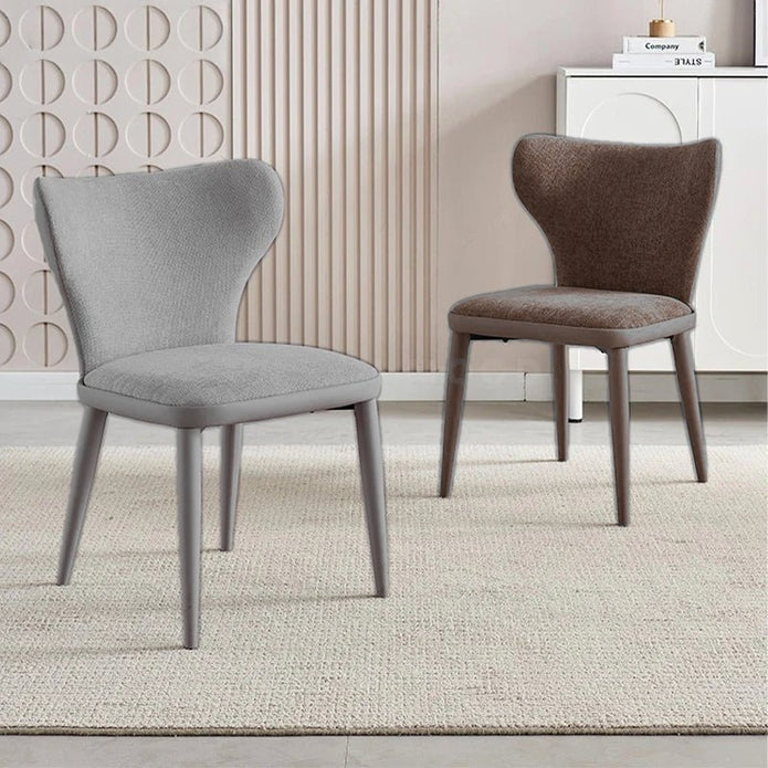 Penrice light grey faux leather and flannel dining chair