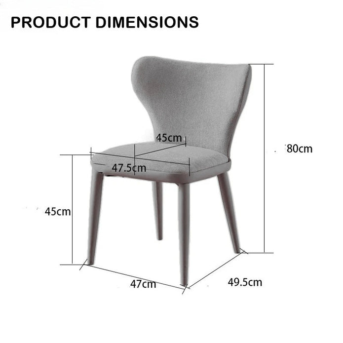 Penrice light grey faux leather and flannel dining chair
