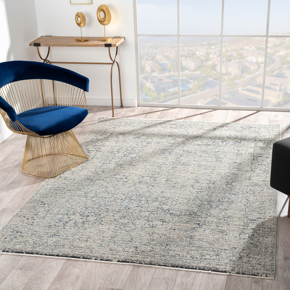 Aubre Contemporary Area Rug — Turkish Power-Loomed, Stain-Resistant, Round Options — Allure Home Collections