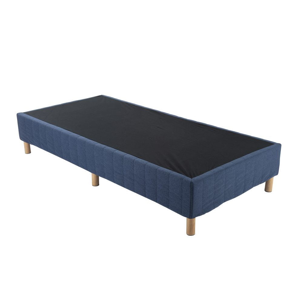 Blue king bed frame styled in contemporary bedroom — Allure Home Collections