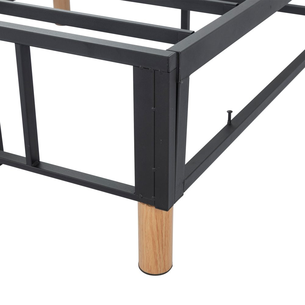 Light Grey Metal Bedframe Mattress Foundation