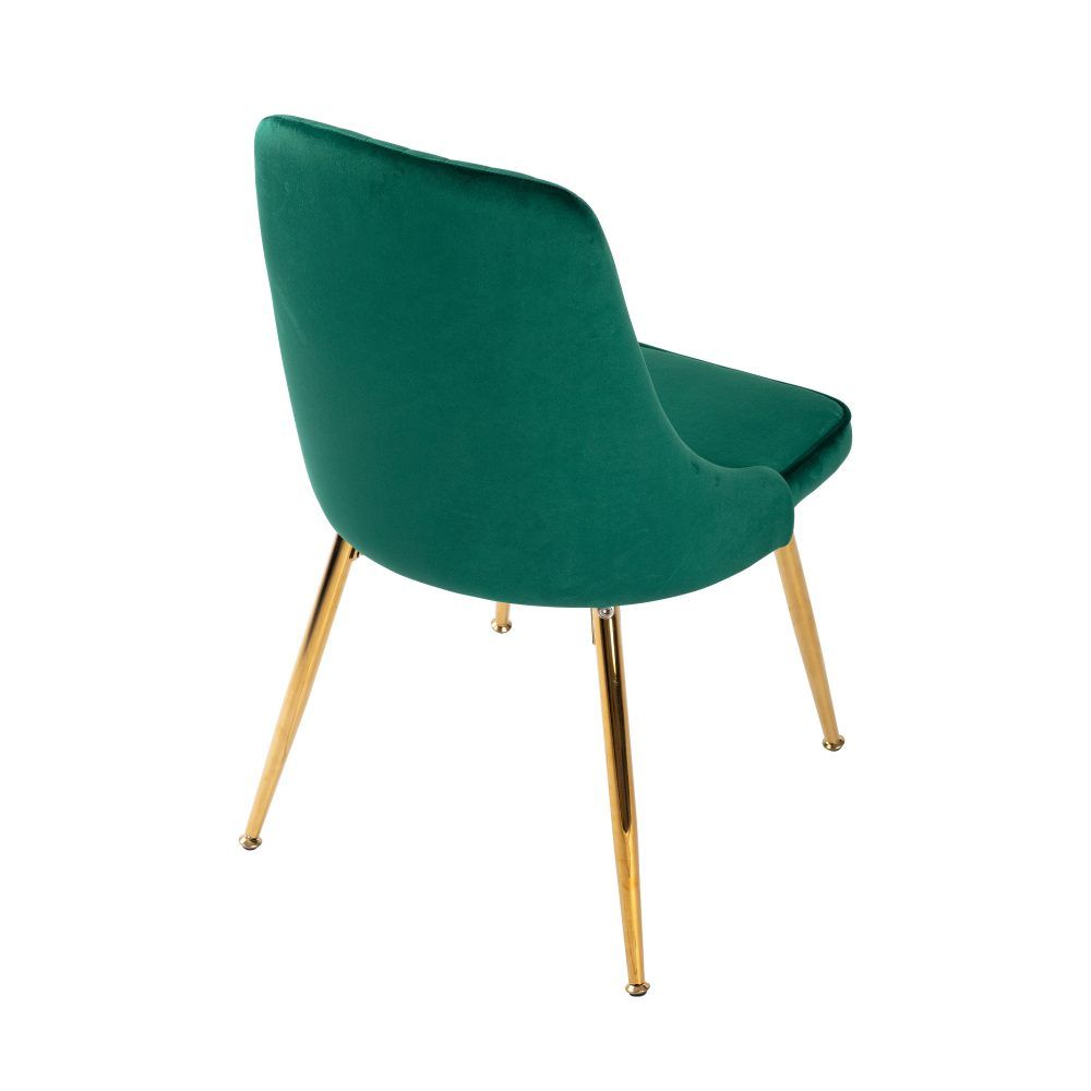 Kingsford green velvet dining chair with gold metal legs