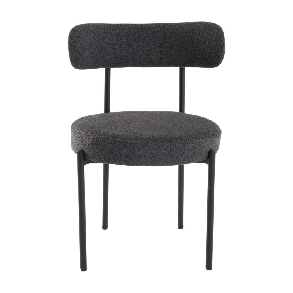 Angaston charcoal boucle dining chair in a modern dining room