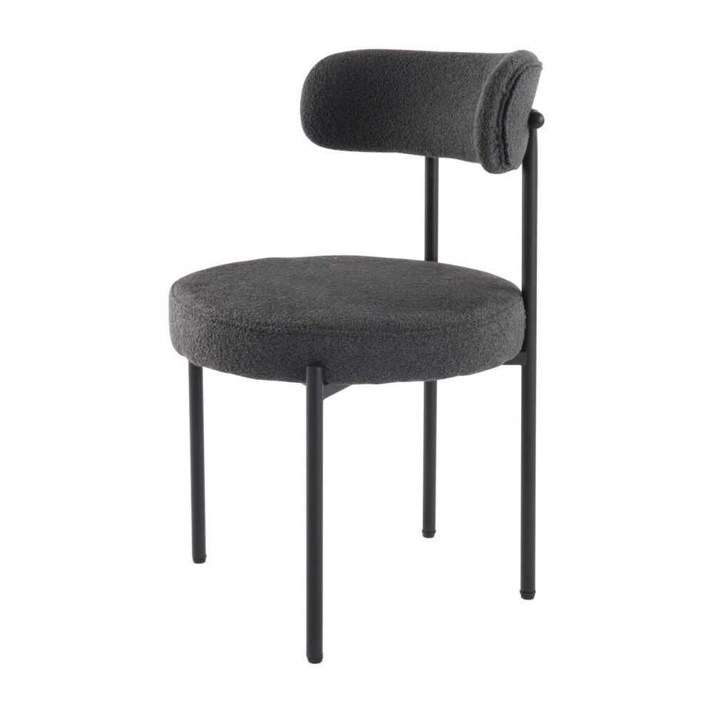 Angaston charcoal boucle dining chair in a modern dining room