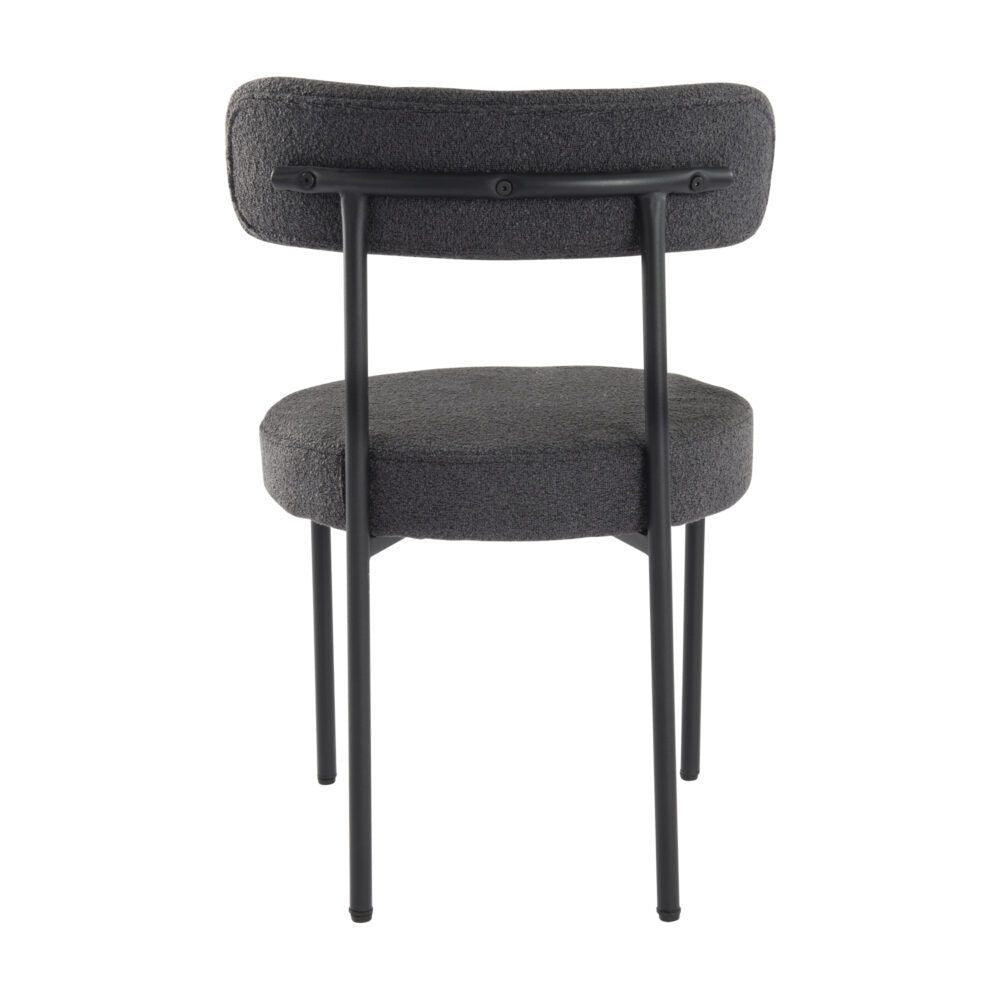 Angaston charcoal boucle dining chair in a modern dining room