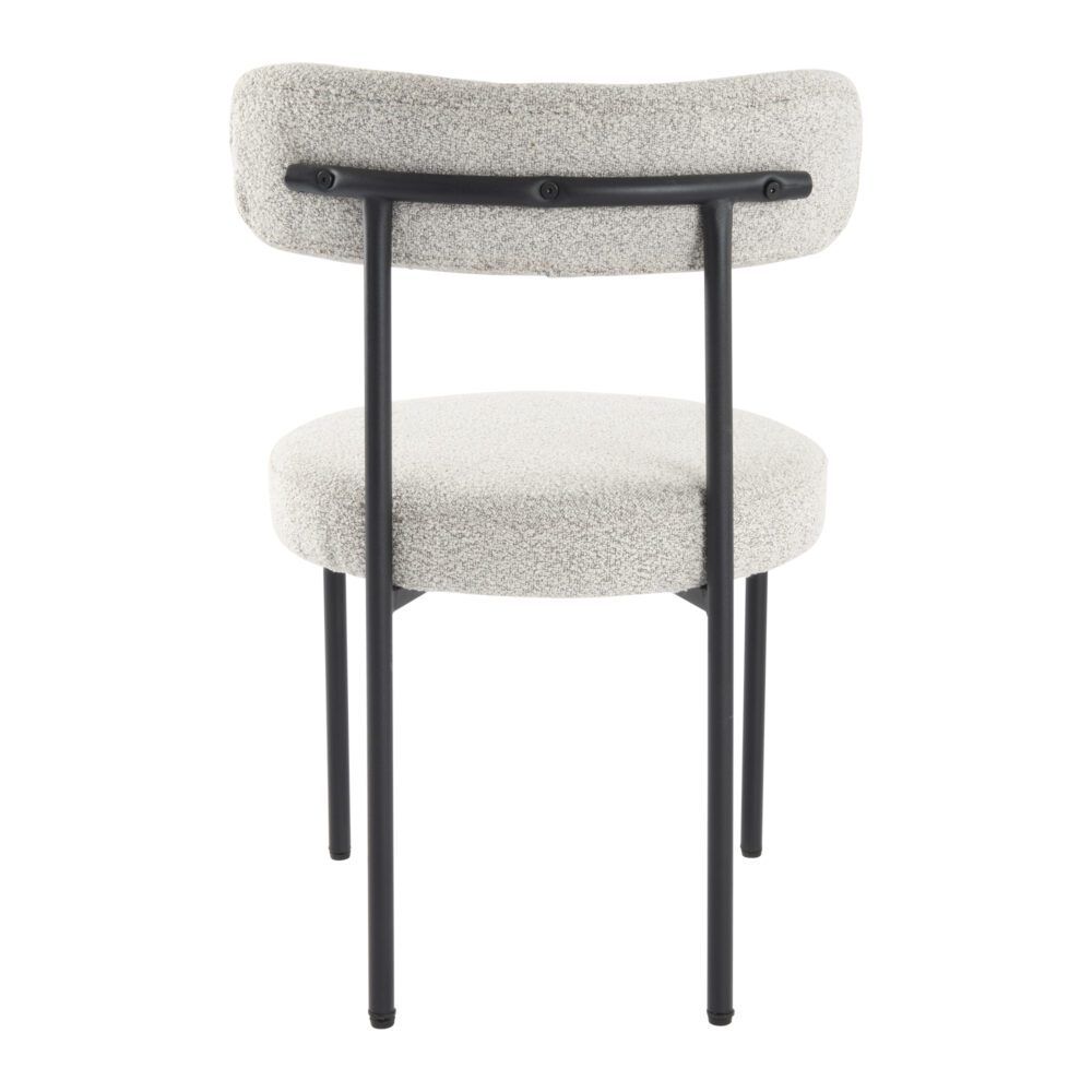 Angaston white boucle dining chair in a modern dining room