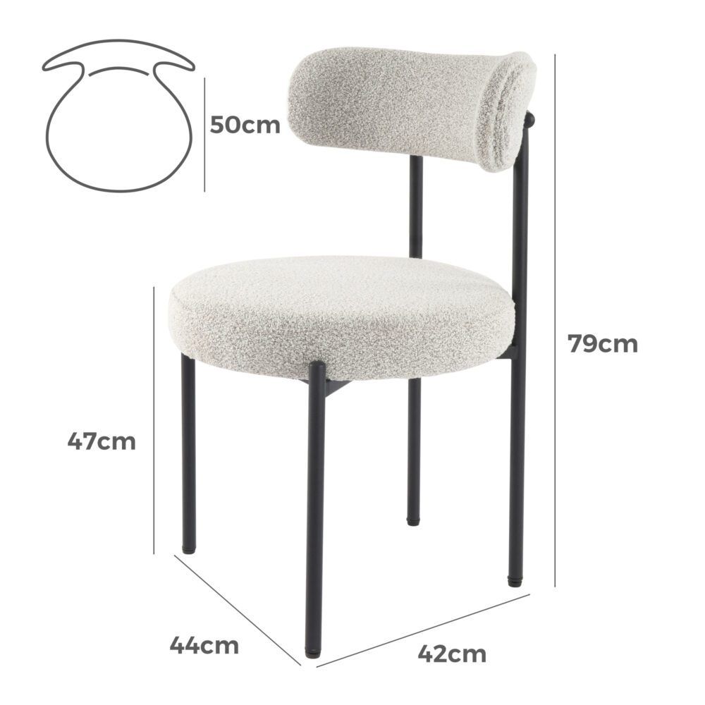 Angaston Dining Chair, White 2pcs
