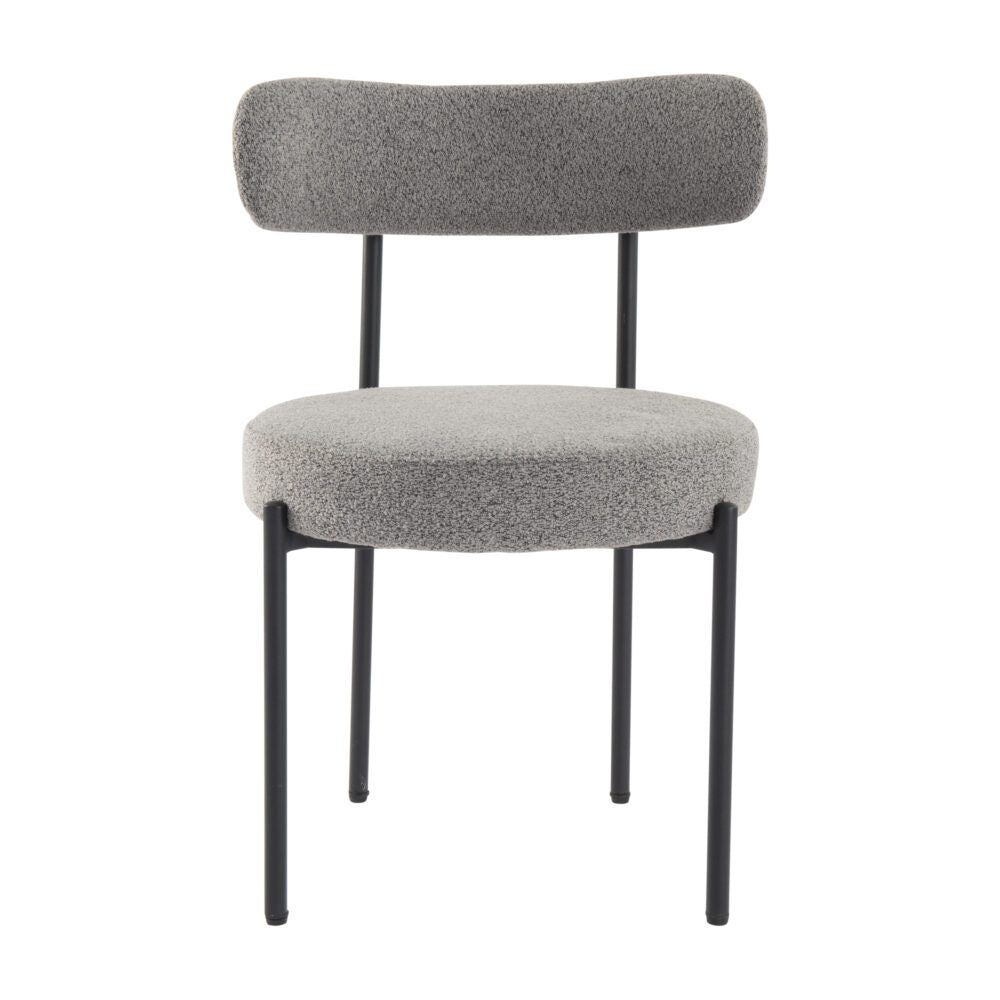 Angaston grey boucle dining chair in a modern dining room