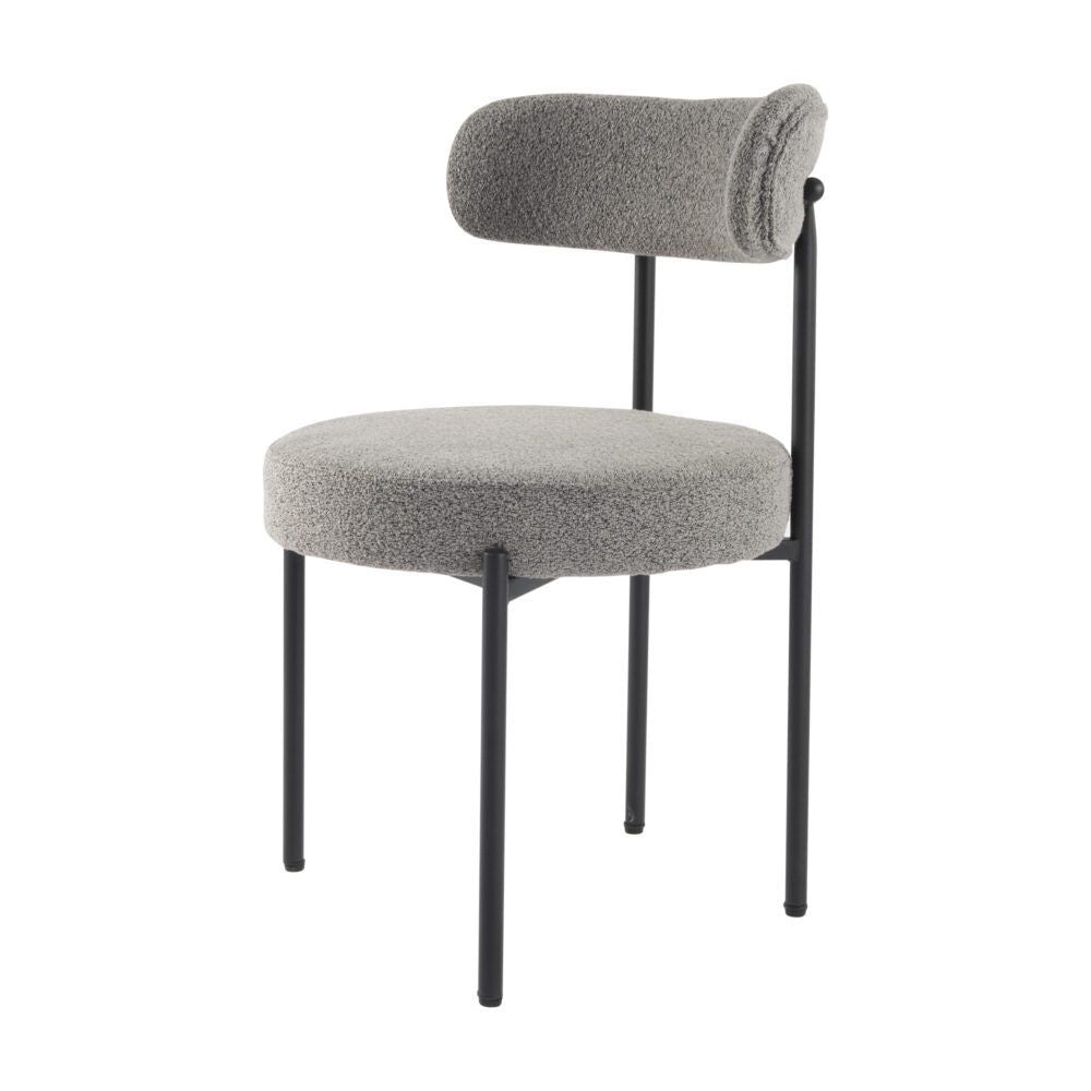 Angaston grey boucle dining chair in a modern dining room
