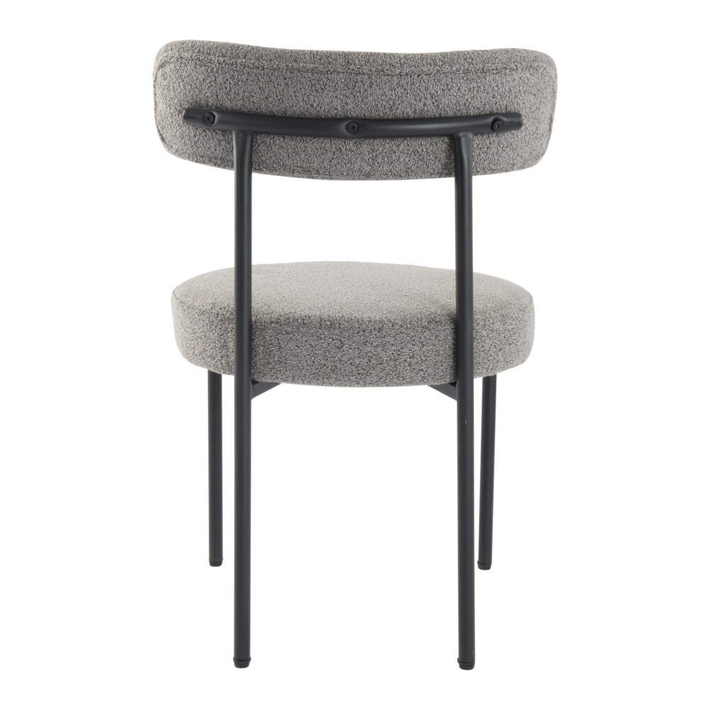 Angaston grey boucle dining chair in a modern dining room