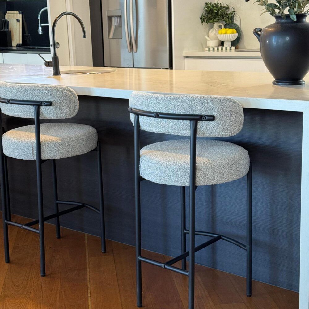 Shoreham Boucle Bar Stool, White 2pcs