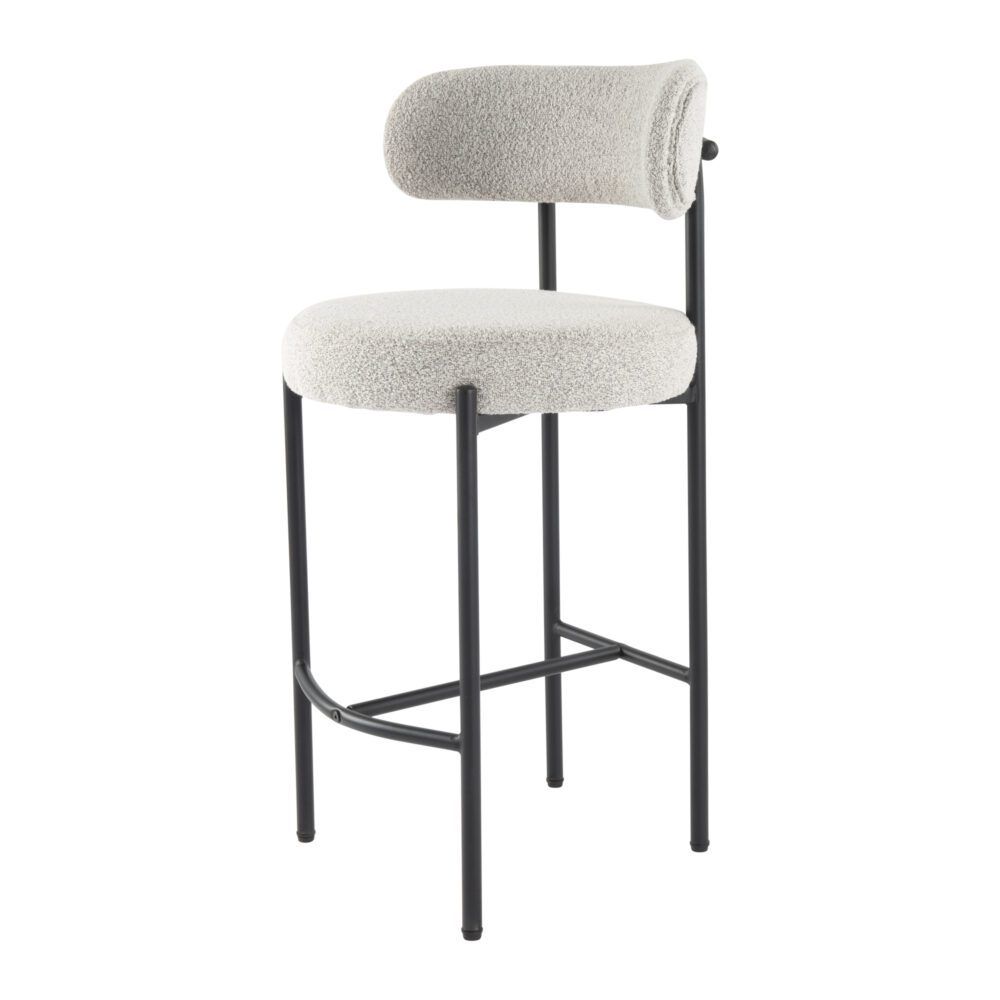 Shoreham Boucle Bar Stool, White 2pcs