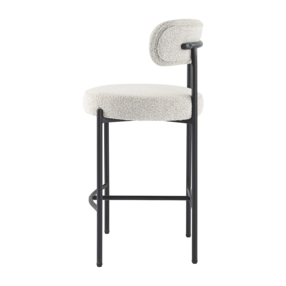 Shoreham Boucle Bar Stool, White 2pcs