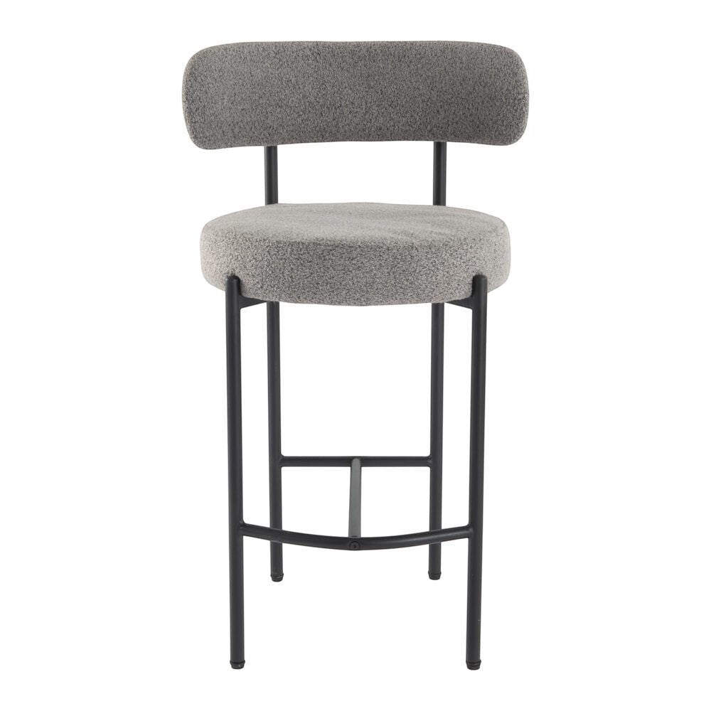 Mount Martha Boucle Bar Stool, Grey 2pcs
