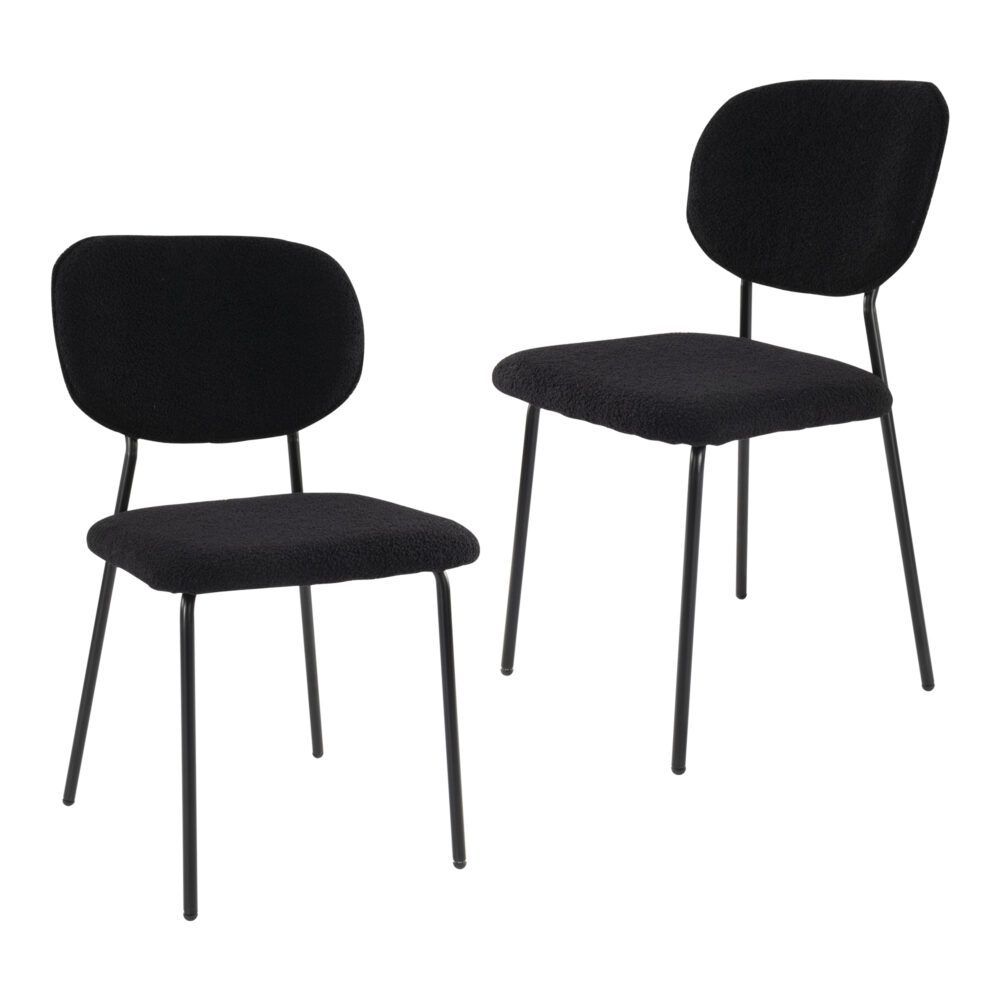 Stockwell charcoal teddy boucle armless dining chair