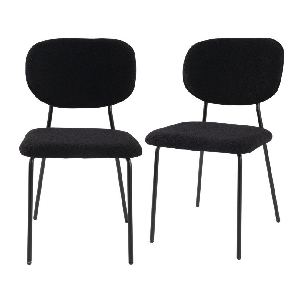 Stockwell charcoal teddy boucle armless dining chair