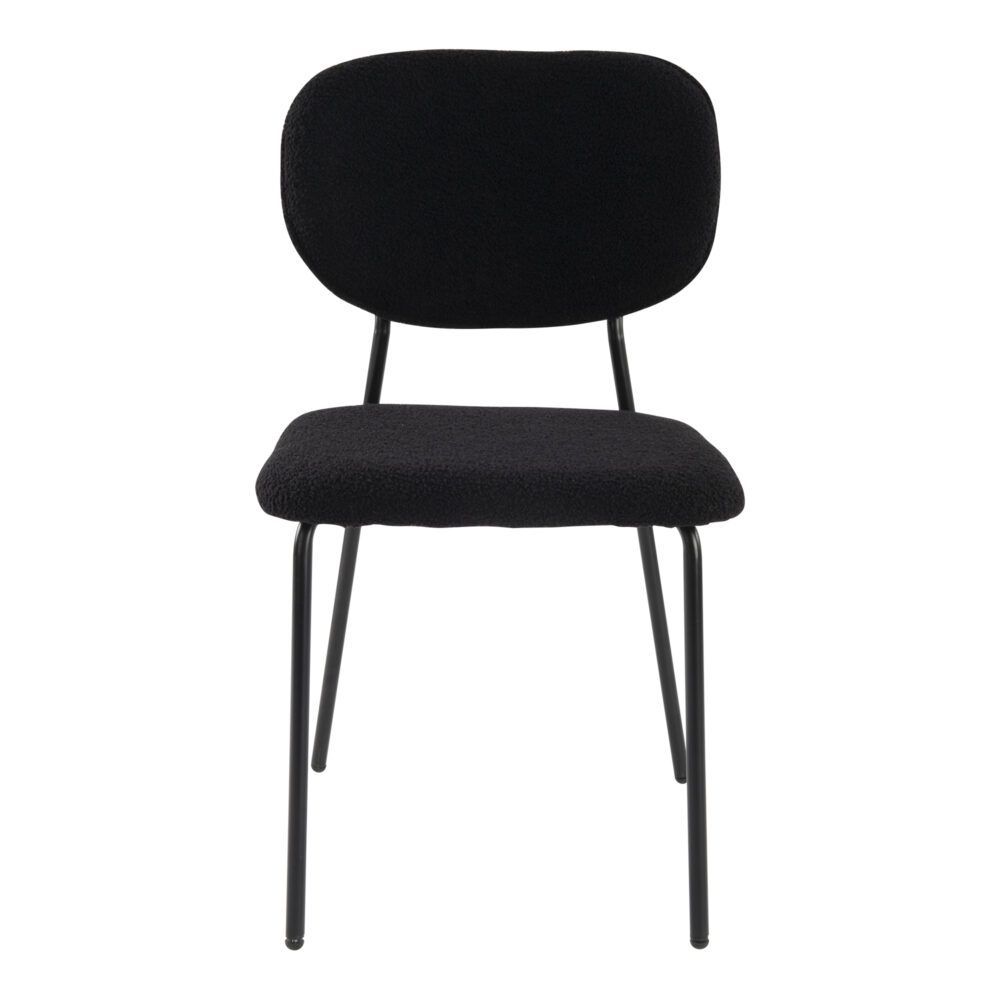 Stockwell charcoal teddy boucle armless dining chair