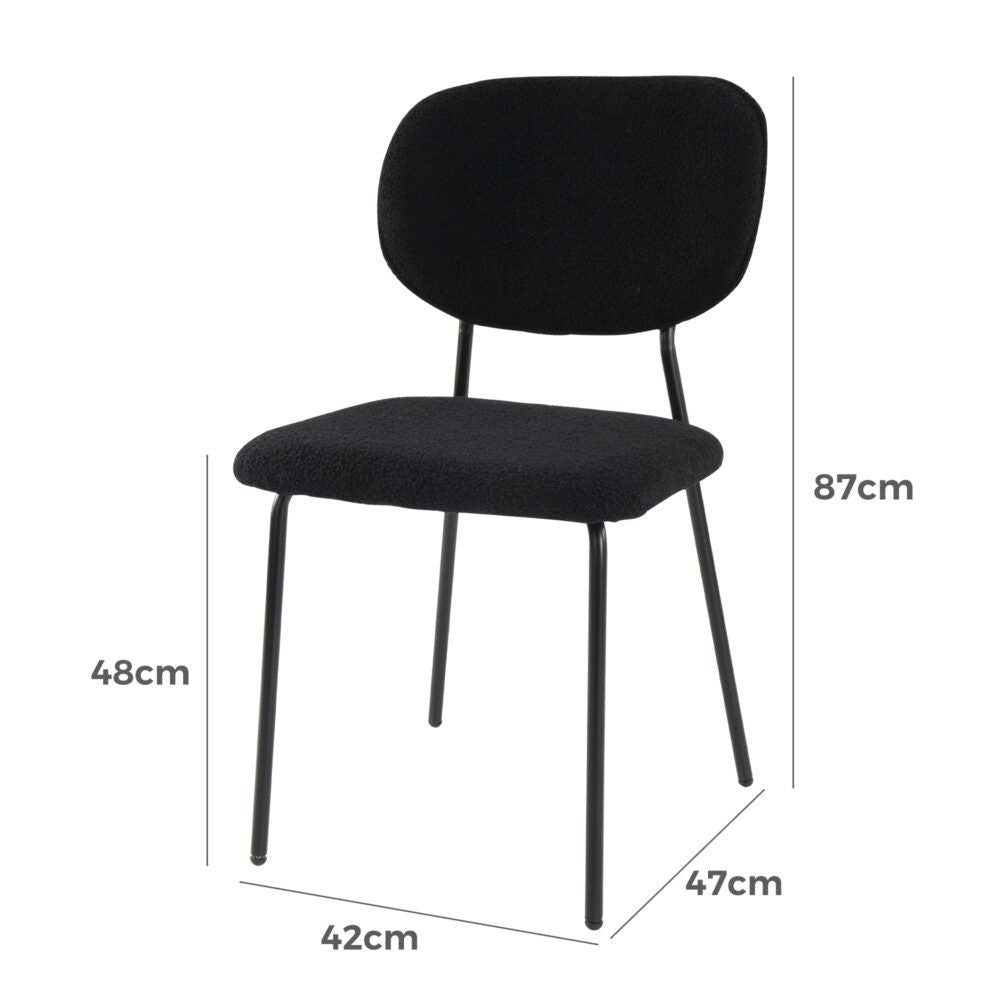 Stockwell Dining Chair, Charcoal 2pcs