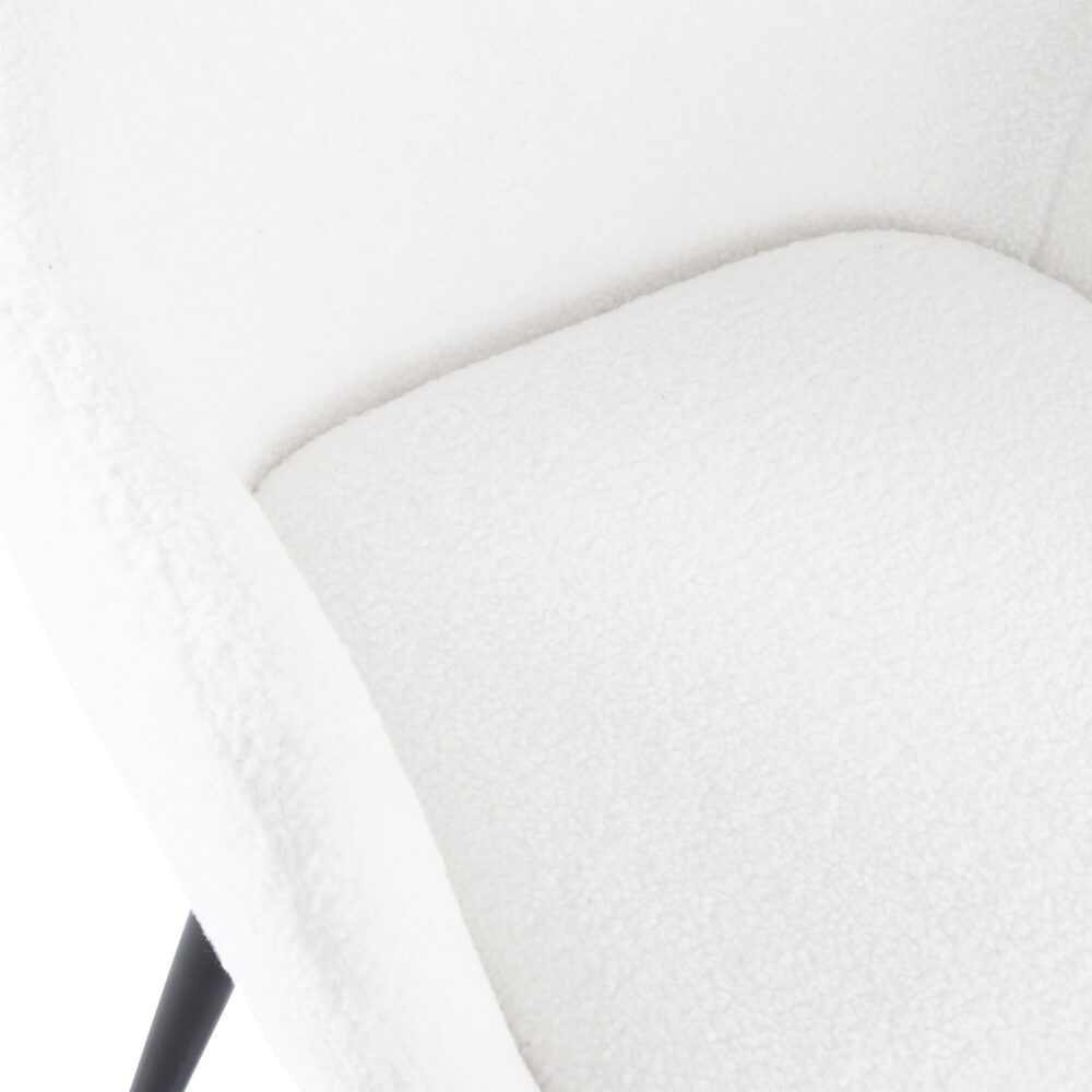 Rowland Flat Dining Armchair, White 2pcs