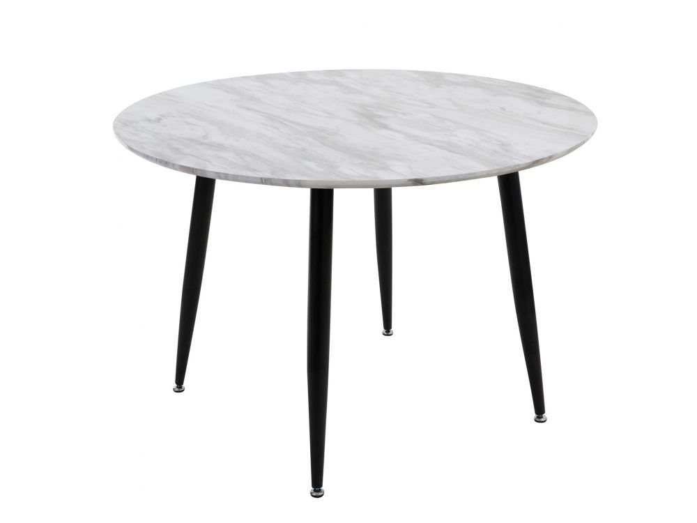 Clare Round Marble Dining Table, White 110cm