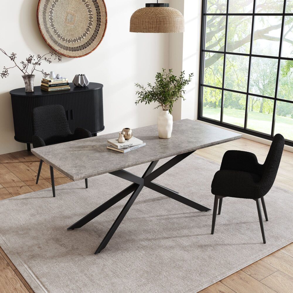Manoora rectangular dining table in dark grey