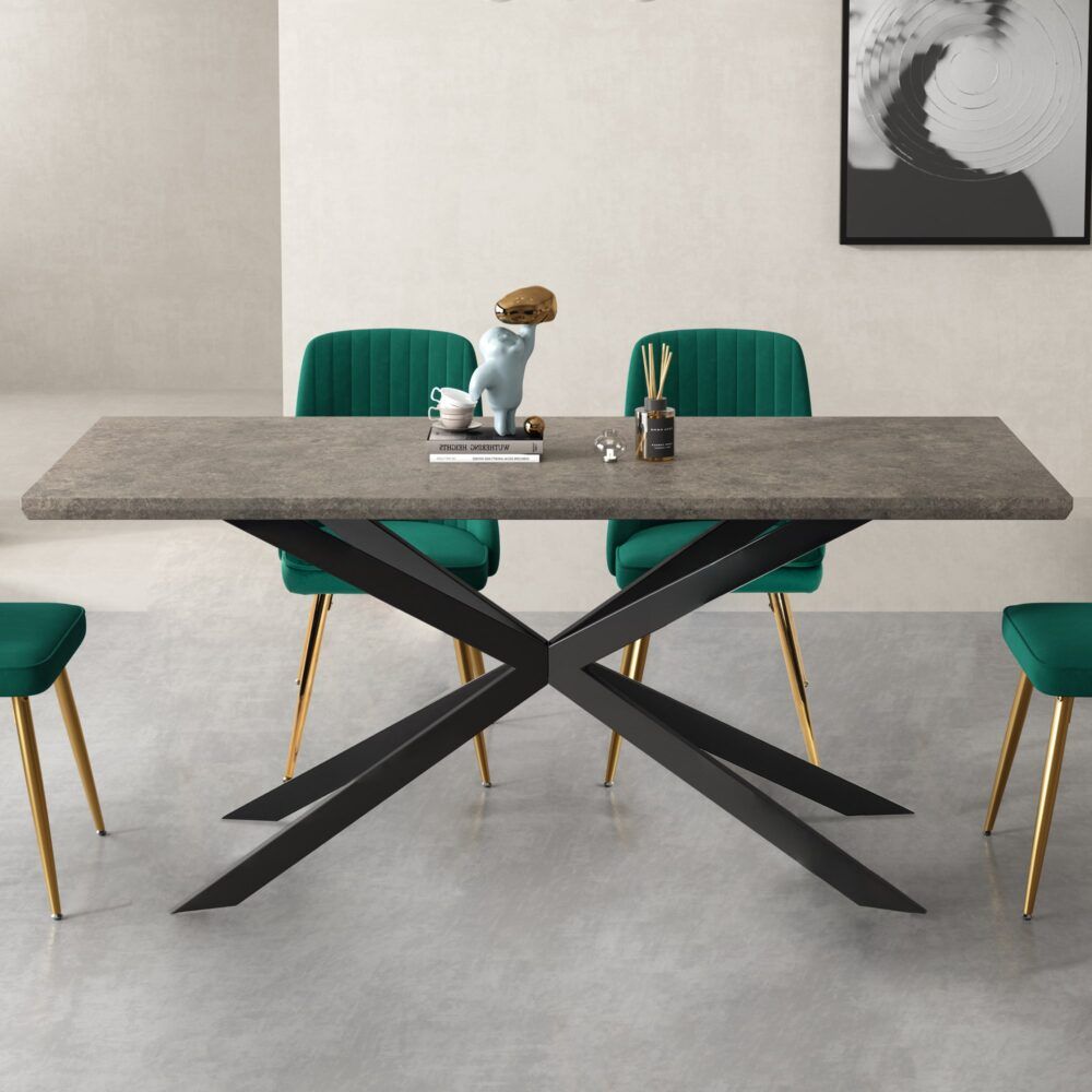 Manoora rectangular dining table in dark grey