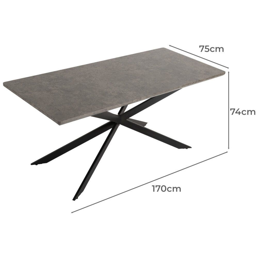Manoora rectangular dining table in dark grey