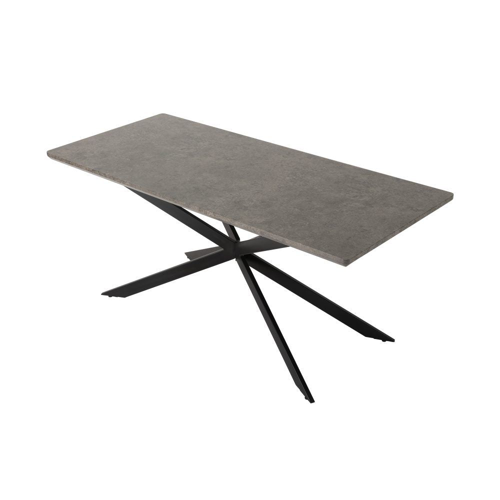 Kersbrook 7 Piece Dining Set, Dark Grey Marble and Green Velvet