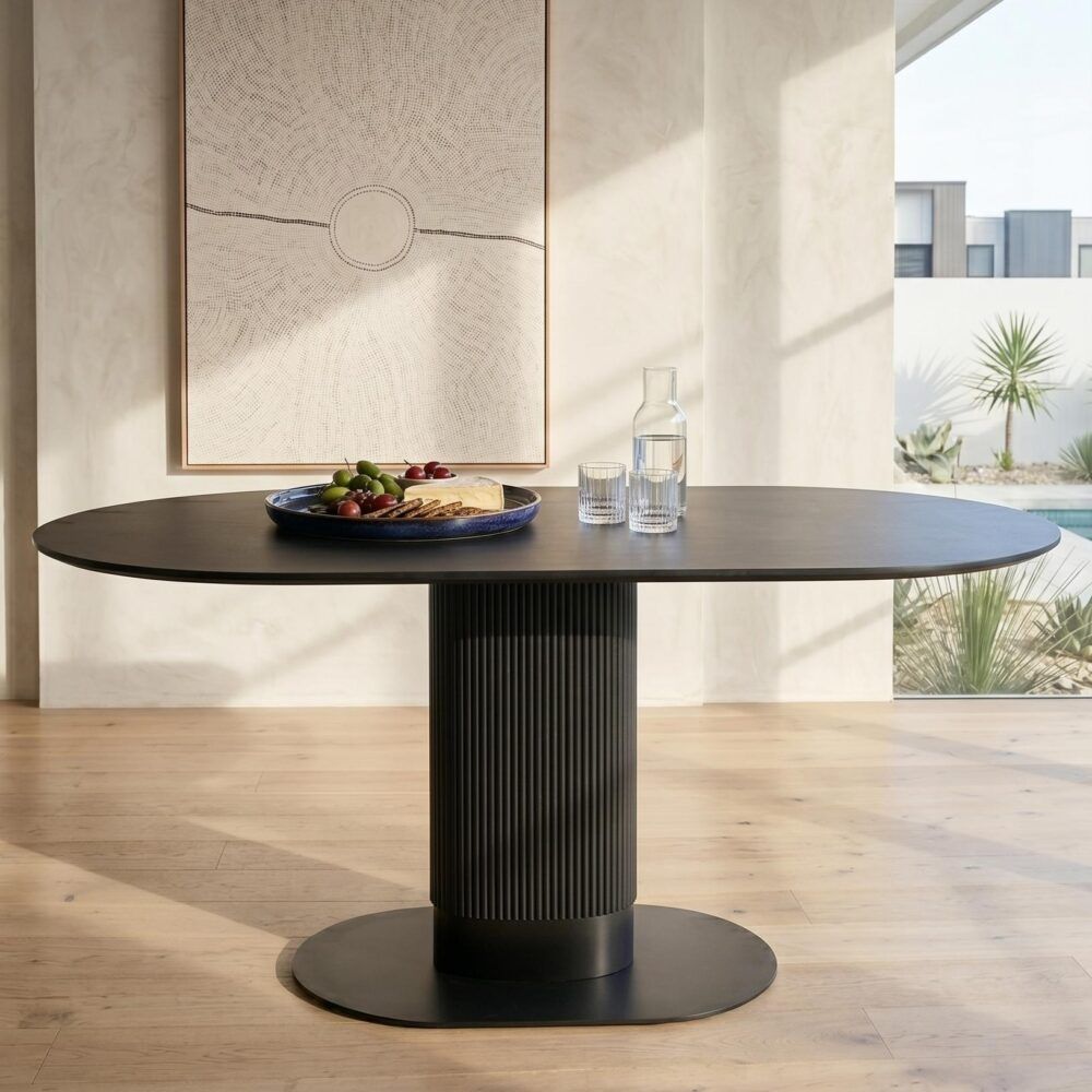 Armagh Oval Dining Table, Black