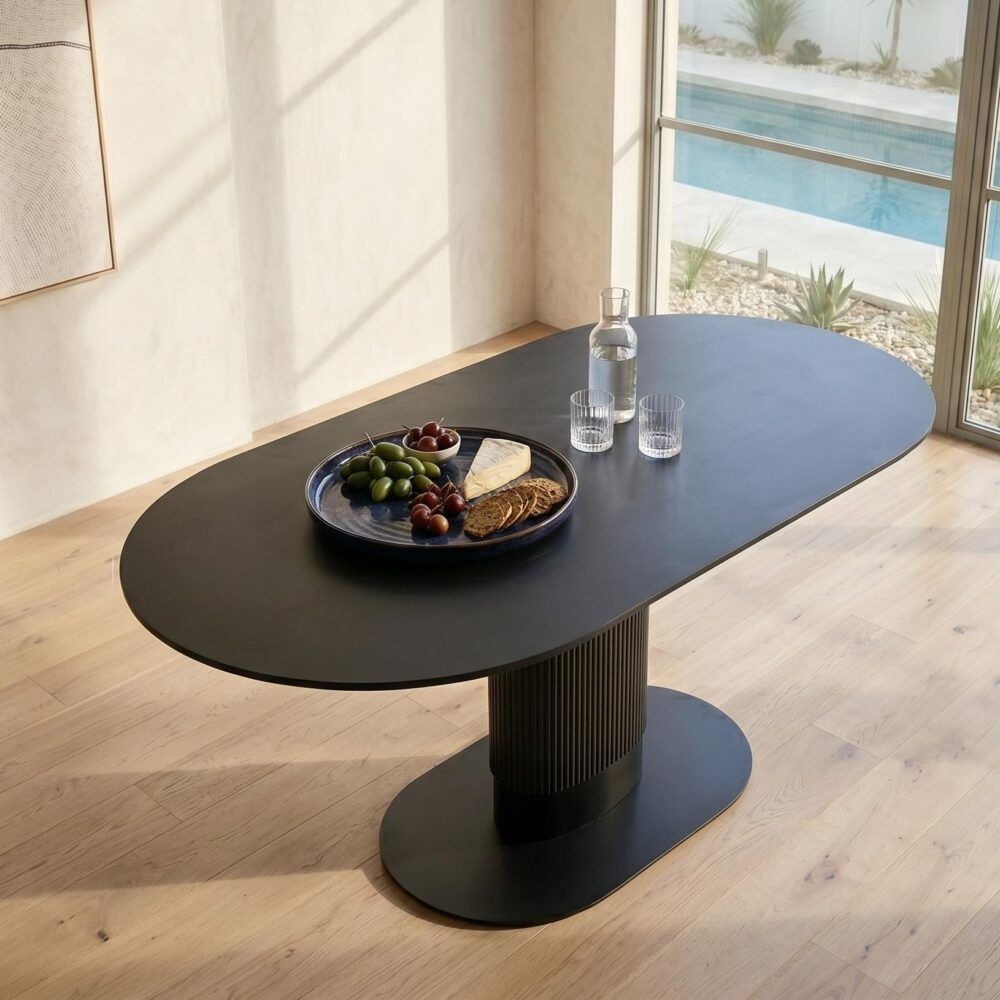 Armagh Oval Dining Table, Black