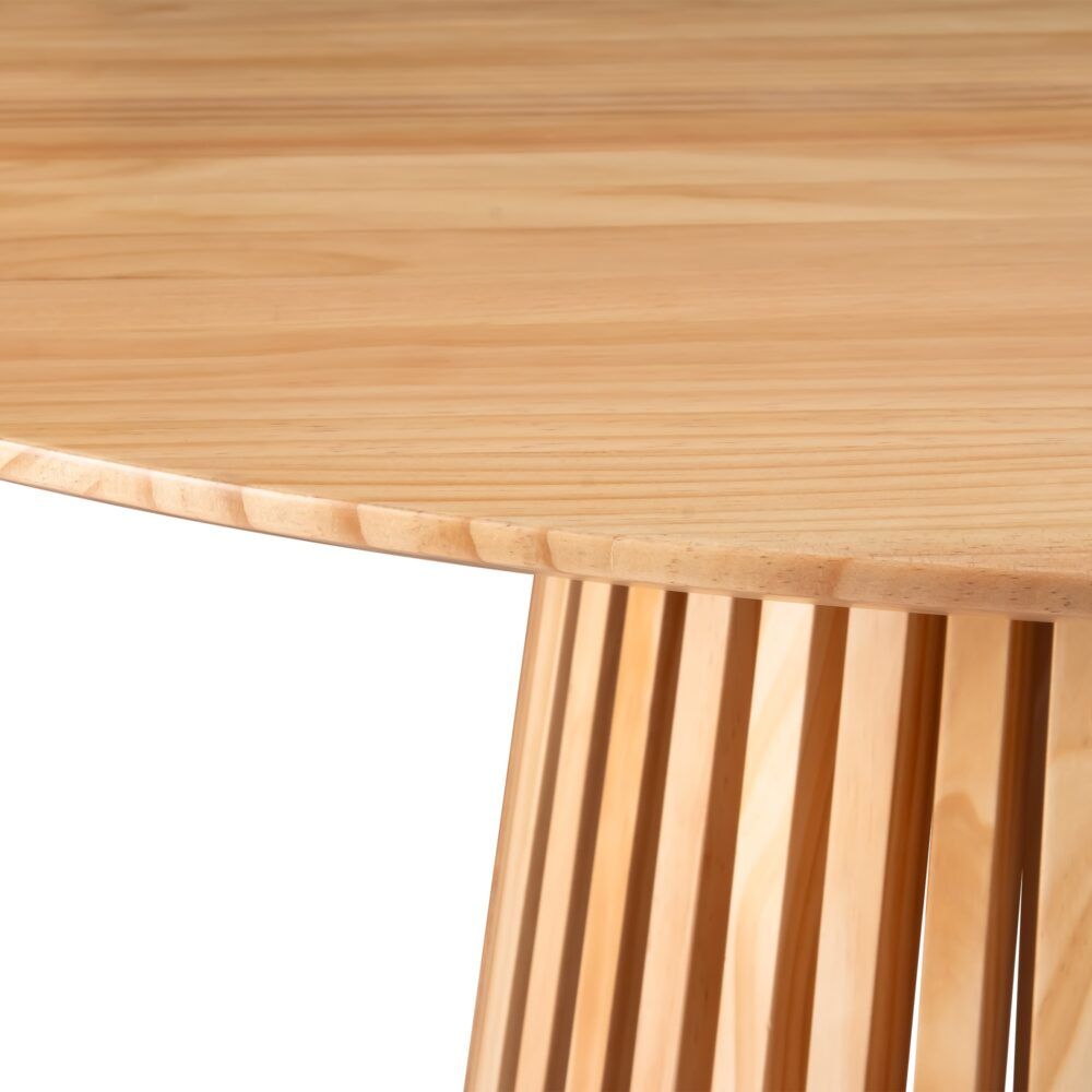 Leasingham Round Dining Table, Natural 110cm