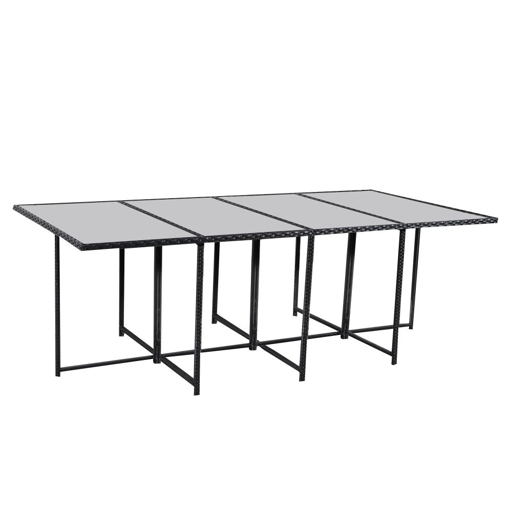13 Piece Outdoor Dining Set, Wicker Black, view 8