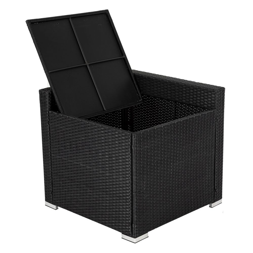 Peregian 6 Piece Outdoor Modular Lounge, Black Wicker