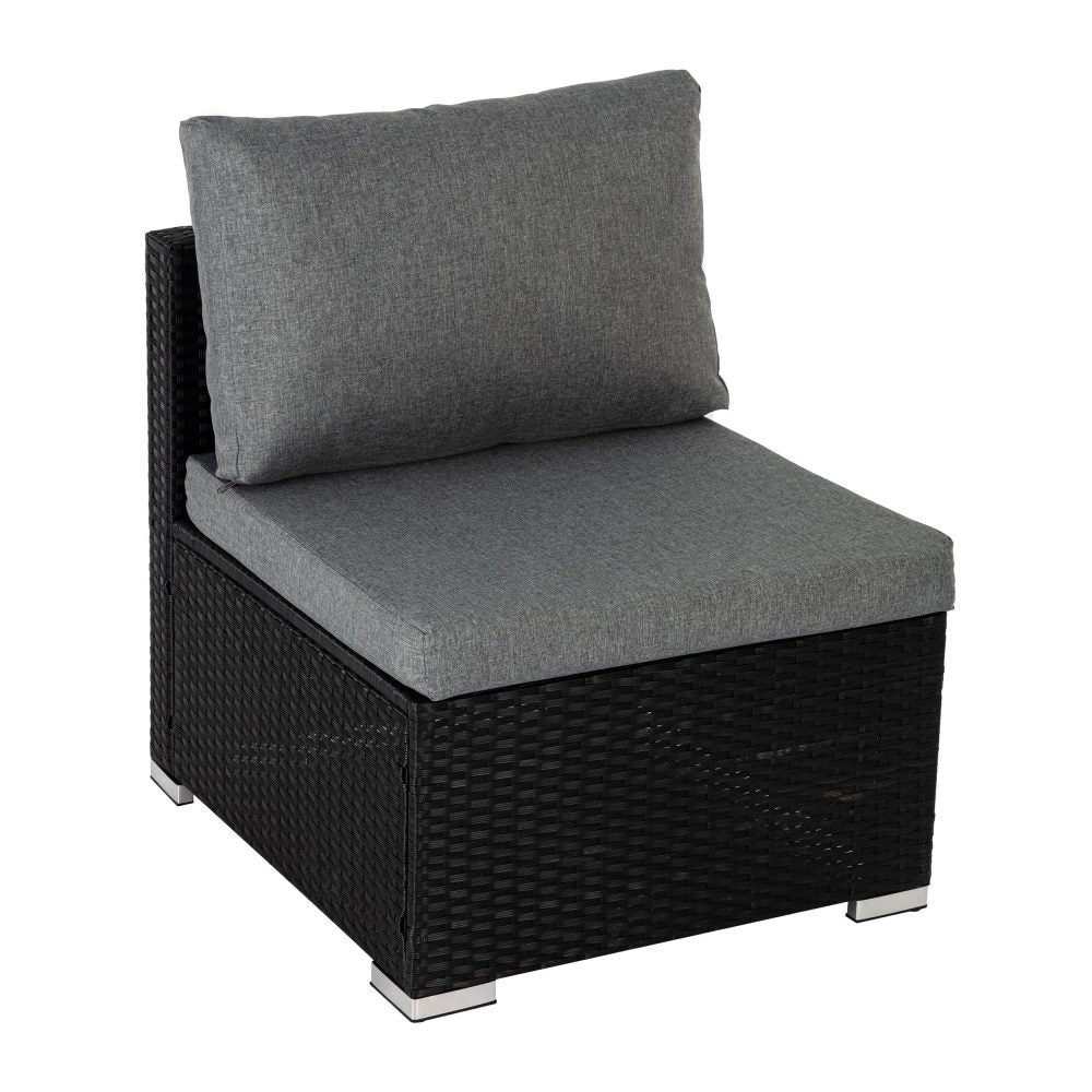 Marcoola 9 Piece Outdoor Modular Lounge, Black Wicker