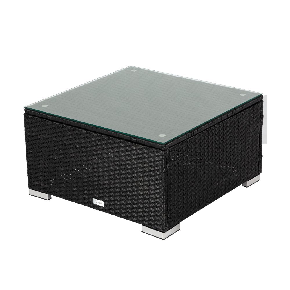 Marcoola 9 Piece Outdoor Modular Lounge, Black Wicker