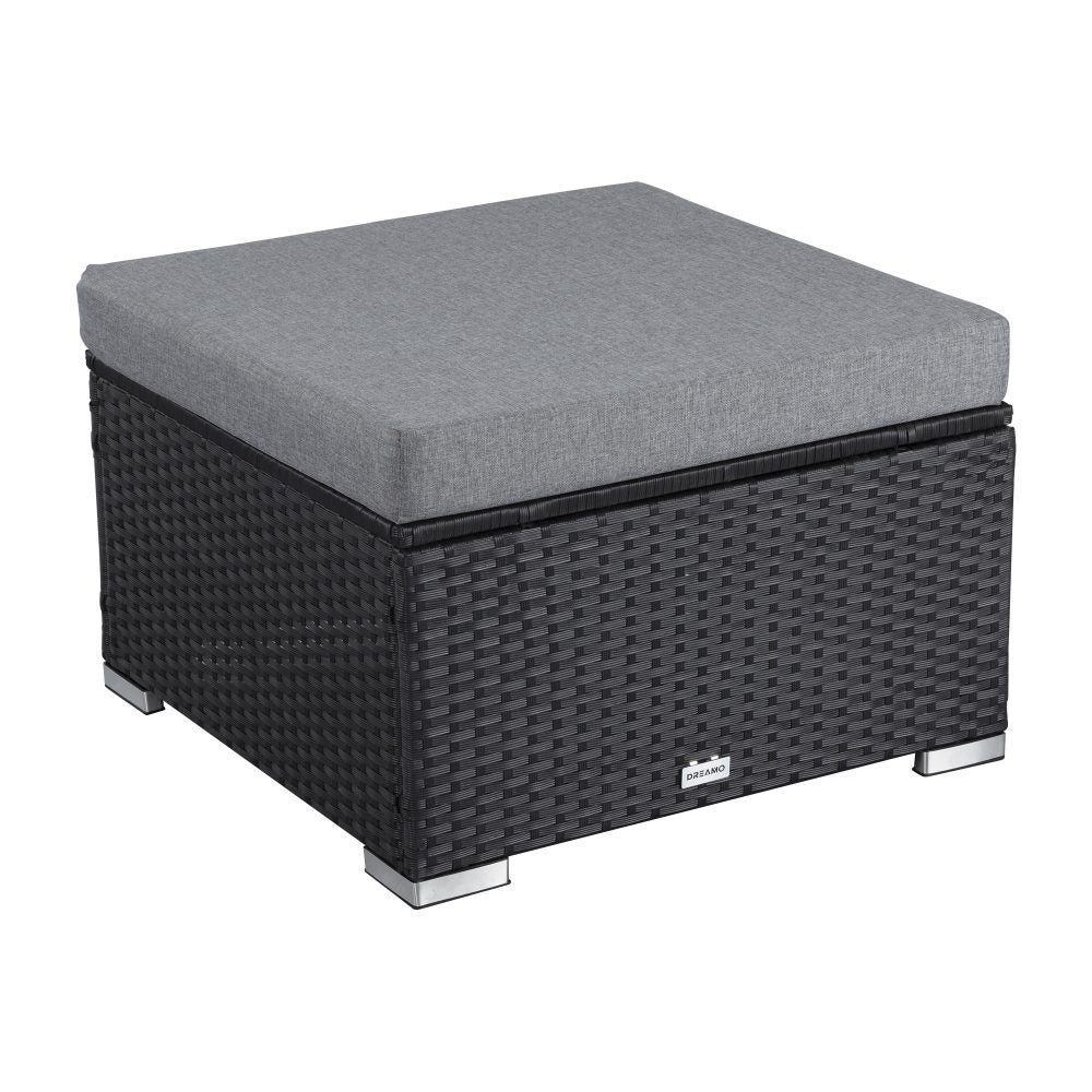 Marcoola 9 Piece Outdoor Modular Lounge, Black Wicker