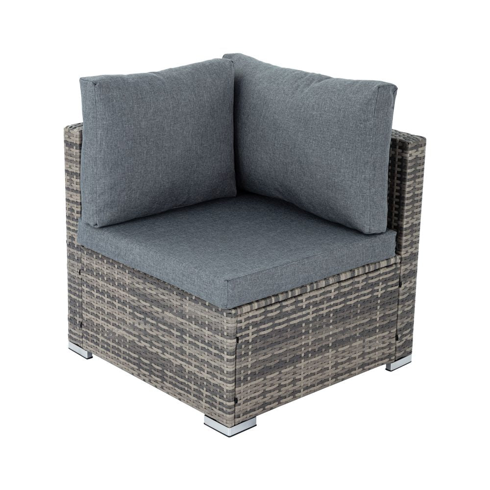 Marcoola 8 Piece Outdoor Modular Lounge, Grey Wicker