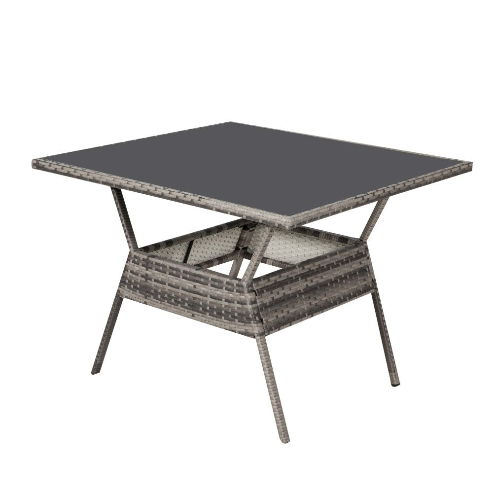 8 Piece Outdoor Dining Set, Wicker Grey, view 10