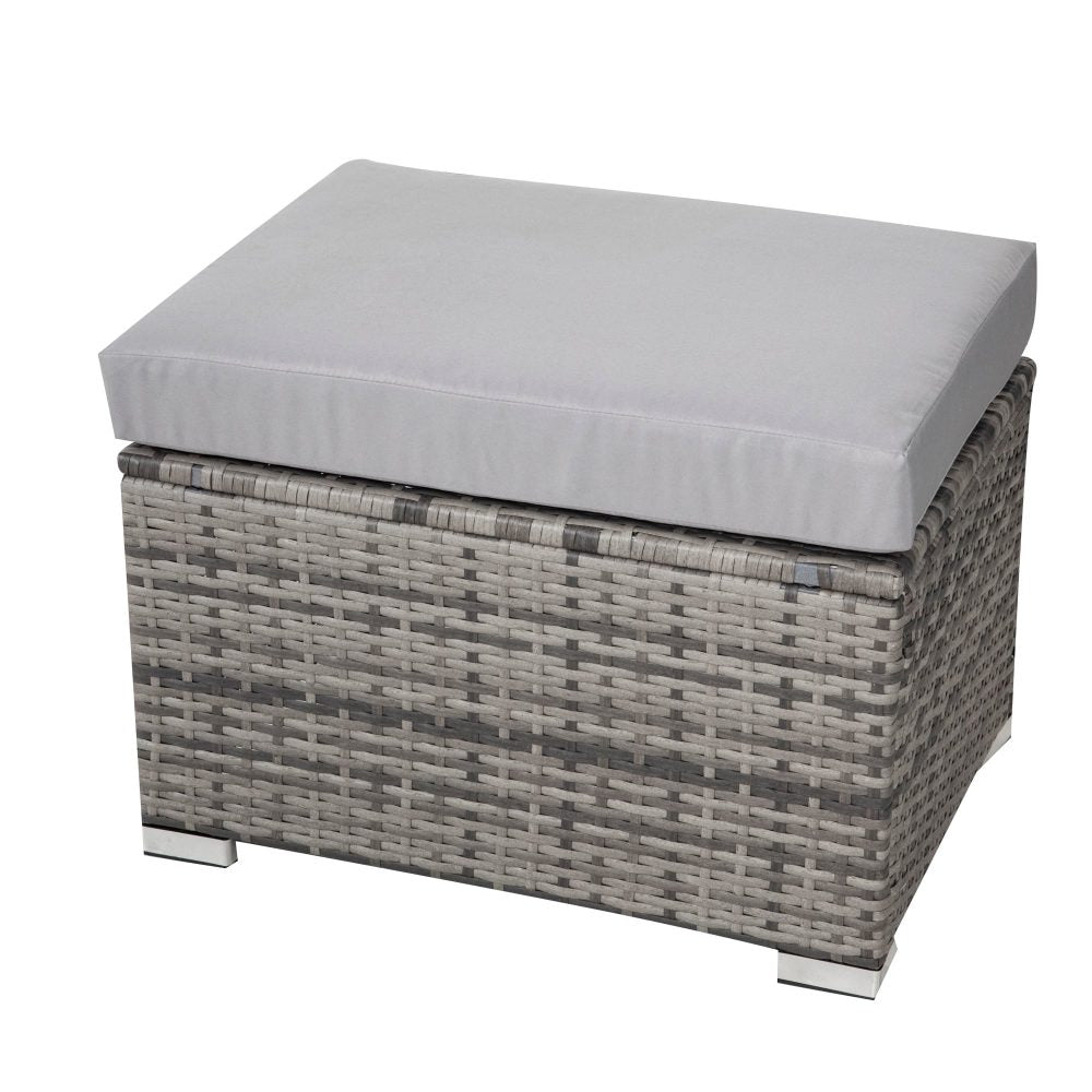 8 Piece Outdoor Dining Set, Wicker Grey, view 14