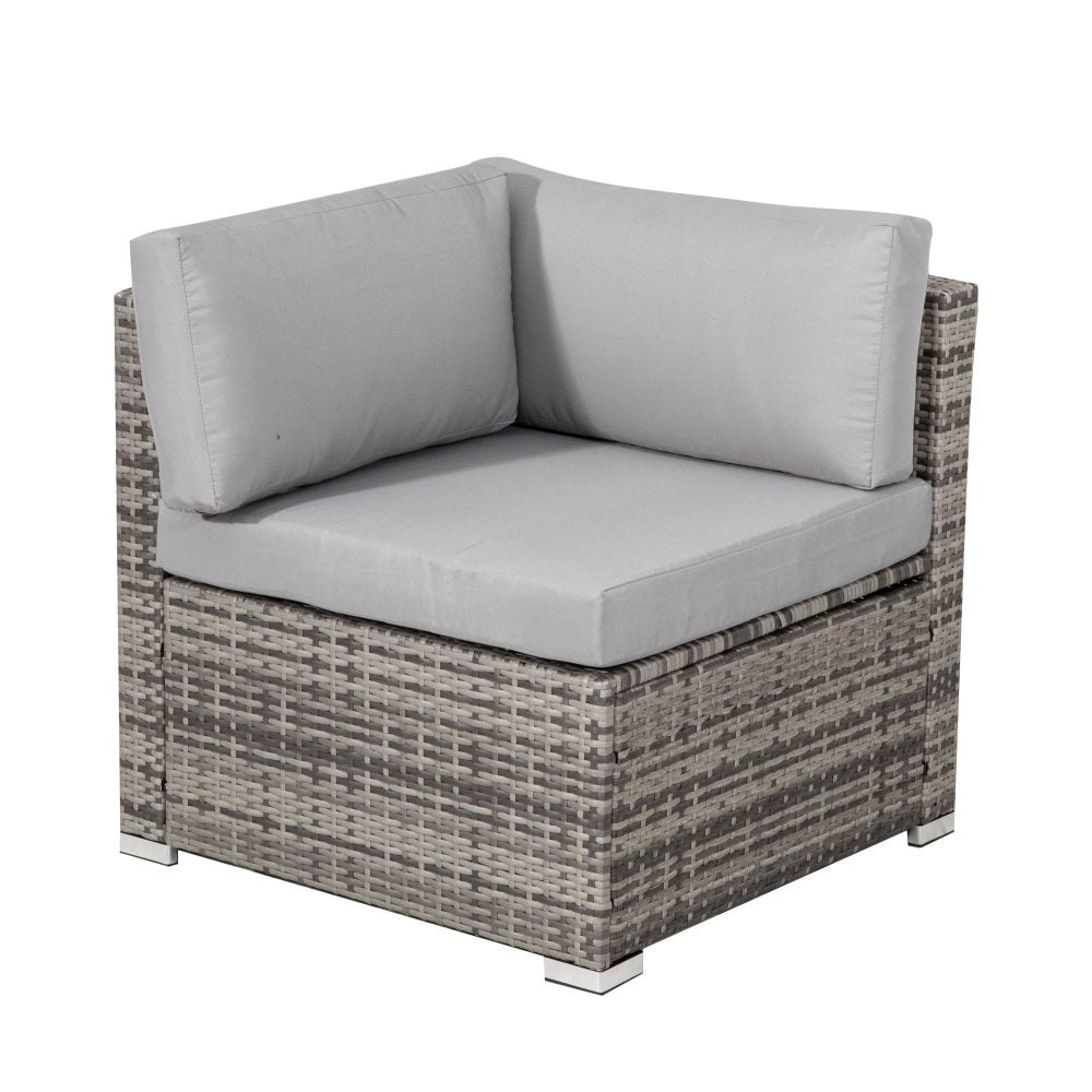 8 Piece Outdoor Dining Set, Wicker Grey, view 11