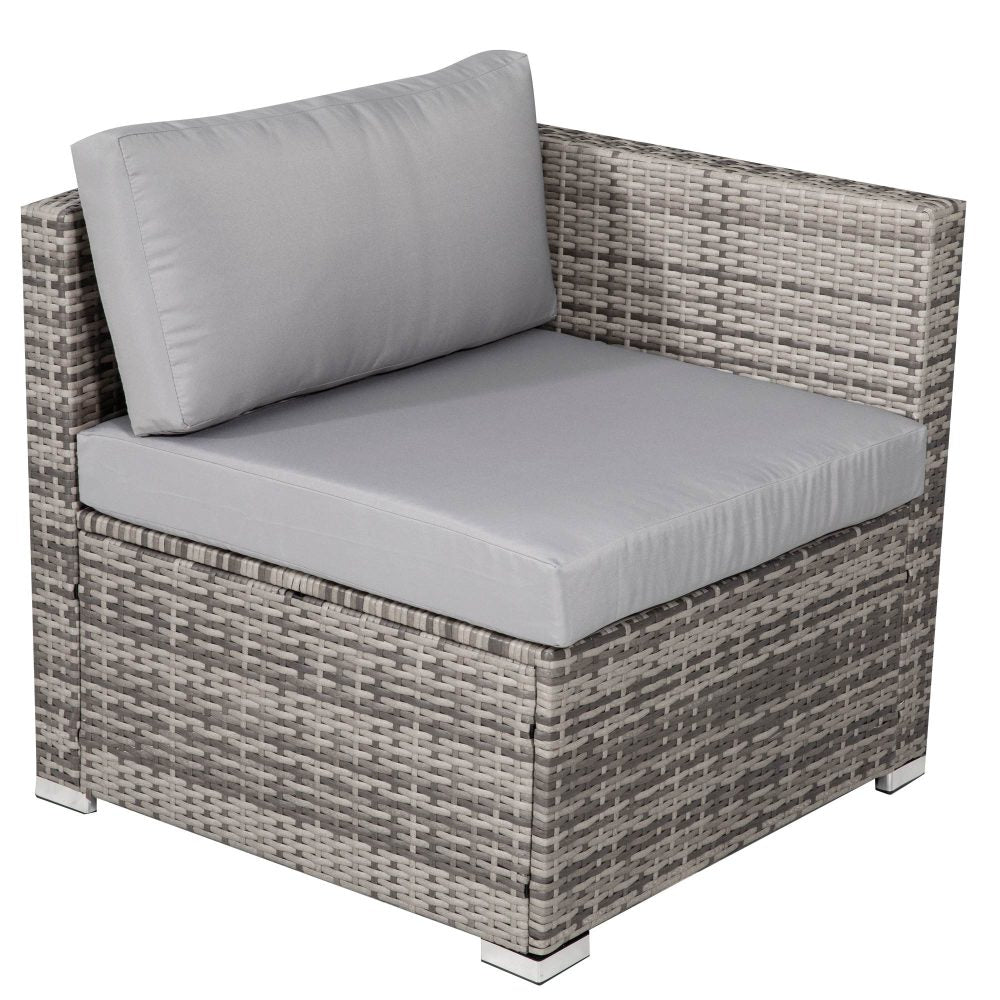 8 Piece Outdoor Dining Set, Wicker Grey, view 12